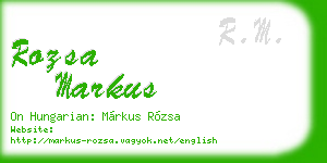 rozsa markus business card