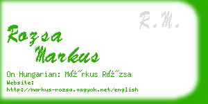rozsa markus business card